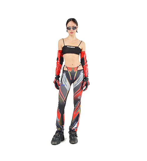 Racing Mesh Thong Pants Red