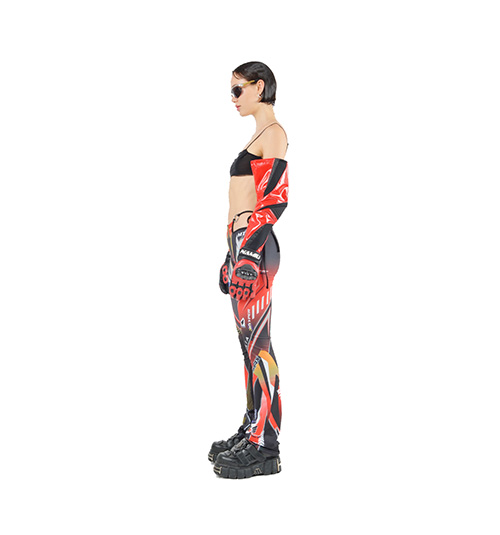 Racing Mesh Thong Pants Red