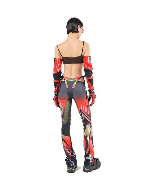 Racing Mesh Thong Pants Red
