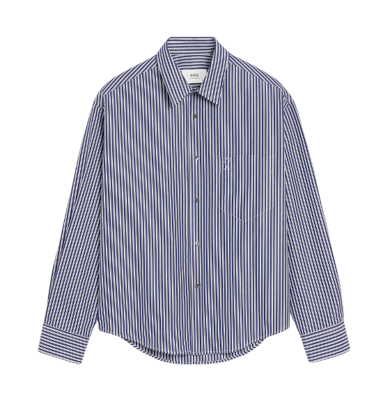 Royal Blue/White Embossed Adc Boxy Shirt