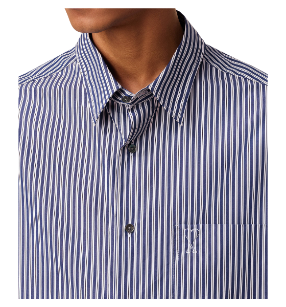 Royal Blue/White Embossed Adc Boxy Shirt