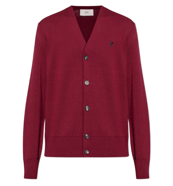 Cherry Cardigan With Black Adc Merino Wool Knit