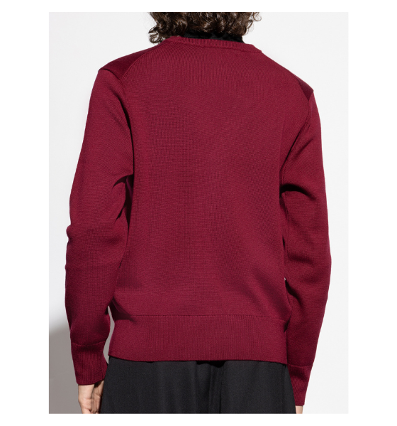 Cherry Cardigan With Black Adc Merino Wool Knit