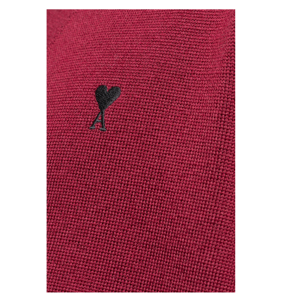 Cherry Cardigan With Black Adc Merino Wool Knit