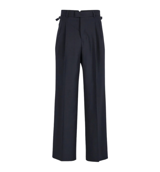 Anthracite Large Wide Light Wool Twill Pants