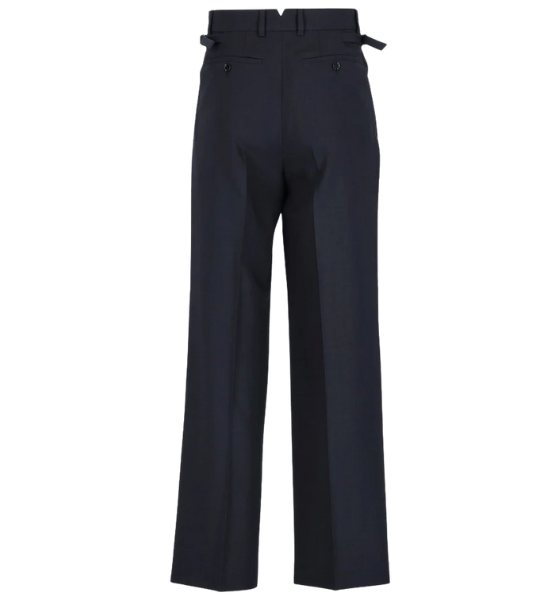 Anthracite Large Wide Light Wool Twill Pants