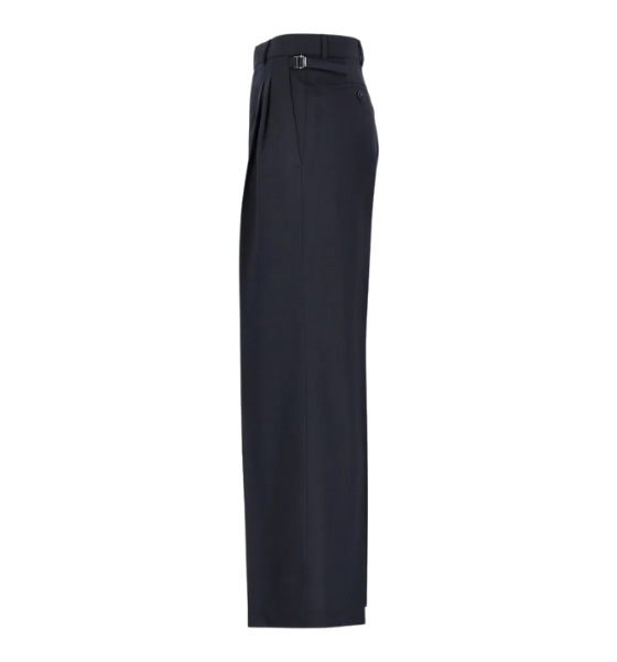Anthracite Large Wide Light Wool Twill Pants