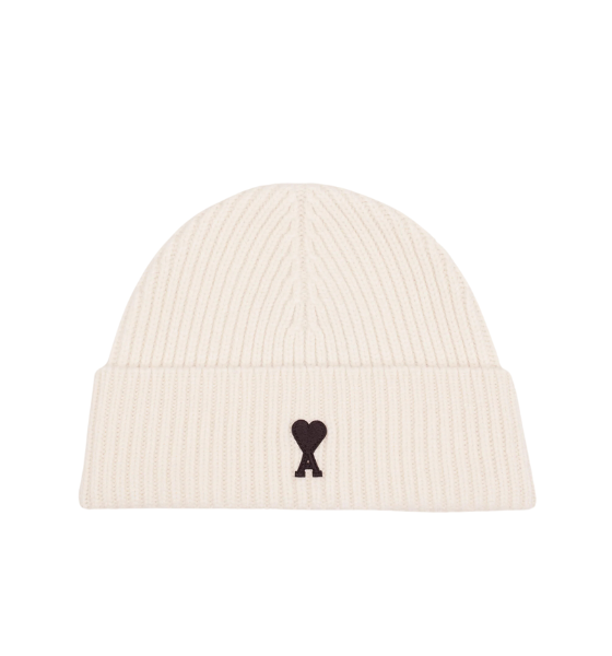 Ecru Ami De Coeur Merino Wool Knit Beanie