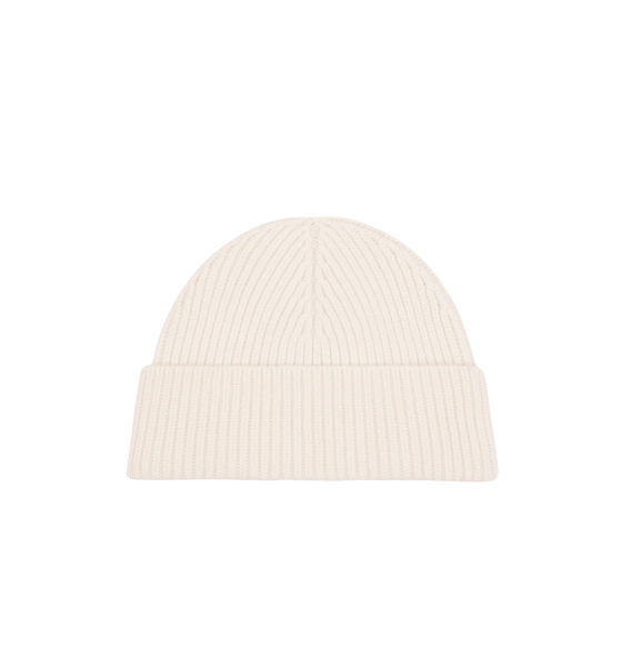 Ecru Ami De Coeur Merino Wool Knit Beanie