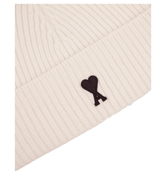 Ecru Ami De Coeur Merino Wool Knit Beanie