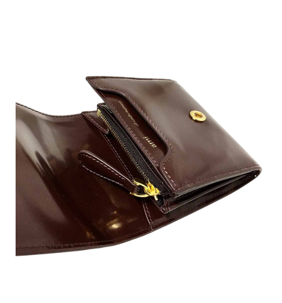 Cherry Glazed Leather Paris Compact Wallet