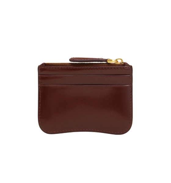 Cherry Glazed Leather Paris Zip Card Holder