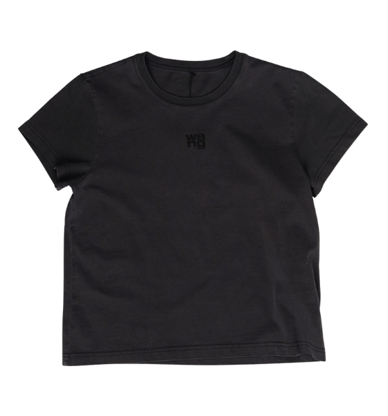 Black Essential Jersey Shrunken Tee W/ Puff Logo