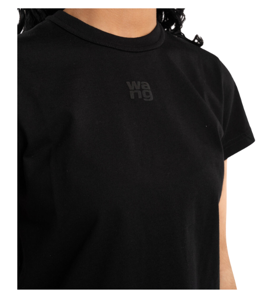 Black Essential Jersey Shrunken Tee W/ Puff Logo