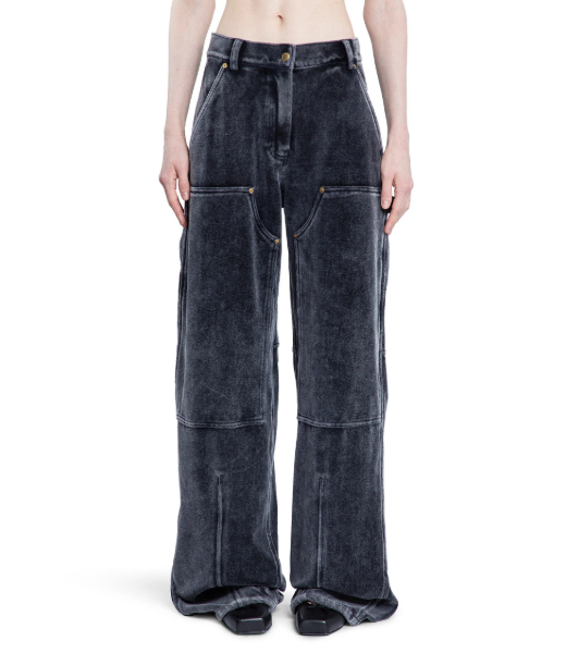 High Wasted Washed Slate Pant With Panel Detail