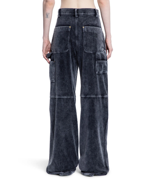 High Wasted Washed Slate Pant With Panel Detail