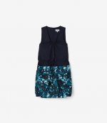 KENZO NAVY BLUE SLEEVELESS DRESS MIXED FA
