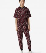 KENZO MEDIUM RED MONOGRAM JOGPANTS