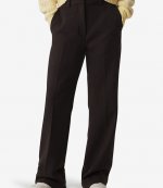 KENZO DARK BROWN SLIM FLAPE PANTS